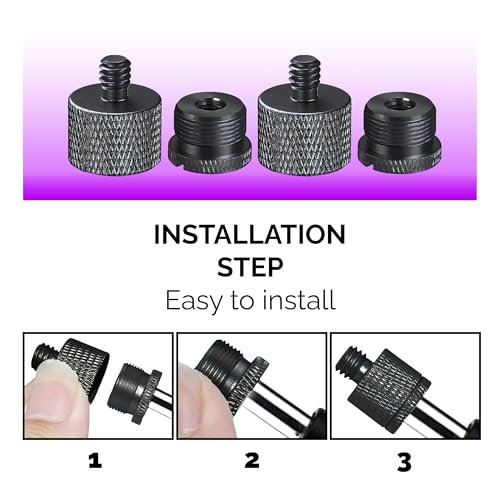 IXTECH Mic Stand Adapter Set 8 pieces Metal Microphone Stand Screw Thread Adapter 5/8 Female to 3/8 Male 3/8 Female to 5/8 Male 5/8 Female to 1/4 Male 1/4 Female to 5/8 Male Tripod Adapter - color: 7 ADAPTER