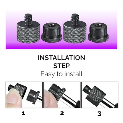 IXTECH Mic Stand Adapter Set 8 pieces Metal Microphone Stand Screw Thread Adapter 5/8 Female to 3/8 Male 3/8 Female to 5/8 Male 5/8 Female to 1/4 Male 1/4 Female to 5/8 Male Tripod Adapter - color: 7 ADAPTER