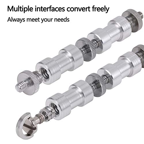 Camera Screw Adapter, KWOKWEI 19pcs 1/4 Inch and 3/8 Inch Converter Female Male Threaded Screws Mount Set, Metal Thread Adapter Converter 360°Camera Ball Head for Monopod, Ball Head - style: B-19Pack