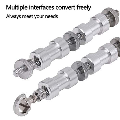 Camera Screw Adapter, KWOKWEI 19pcs 1/4 Inch and 3/8 Inch Converter Female Male Threaded Screws Mount Set, Metal Thread Adapter Converter 360°Camera Ball Head for Monopod, Ball Head - style: B-19Pack