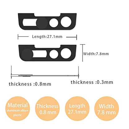 Phone Front Camera Cover,Webcam Cover Compatible for iPhone 17e /16e / 14/14 Plus / 13/13 Mini /13 Pro / 13 Pro Max,Protect Privacy and Security,Not Affect Face ID, 2 Pack-Black