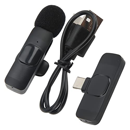 Cuifati Wireless Lavalier Microphone, Intelligent Noise Reduction with Clear Sound Quality, Strong Anti Interference, Lapel Clip Mic for Mobile Phones, Computers, Tablets (1)
