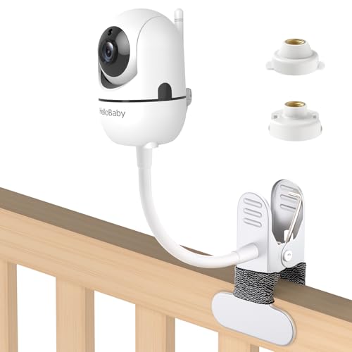 Baby Monitor Mount Compatible with HelloBaby for HB6550/ HB6560/ HB65/ HB6351/ HB40/ HB6339/ HB6336, ANMEATE SM935E Monitor, Adjustable Baby Monitor Stand Flexible Clip Clamp Mount No Drilling - style: for HelloBaby-Clip