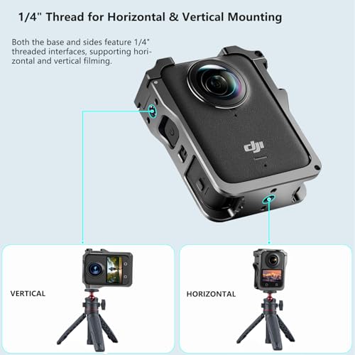 Metal Protective Case for DJI Osmo 360, Camera Cage Accessories, with Cold Shoe Adapter & 1/4" Threads Quick Release Safety Lock Protective Frame - size: For DJI Osmo 360