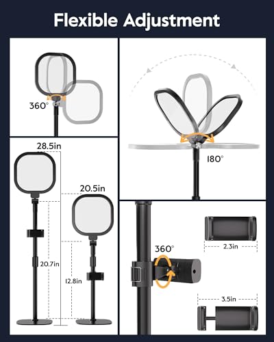LitONES Video Conference Lighting for Zoom Meeting, Ring Light for Desk with Flexible Stand, 30 Light Modes Ring Light for Computer, Video Lights & Memory Func for Video Calls, Live Stream, Webcam - size: 1Pack