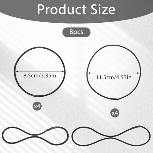 8 Pcs Universal Microphone Shock Mount Rubber Bands Black Elastic Replacement Rings Shock Mount Holder Clamp Clip 2 Sizes
