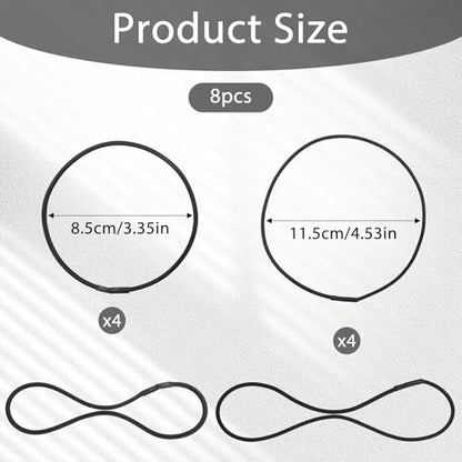 8 Pcs Universal Microphone Shock Mount Rubber Bands Black Elastic Replacement Rings Shock Mount Holder Clamp Clip 2 Sizes