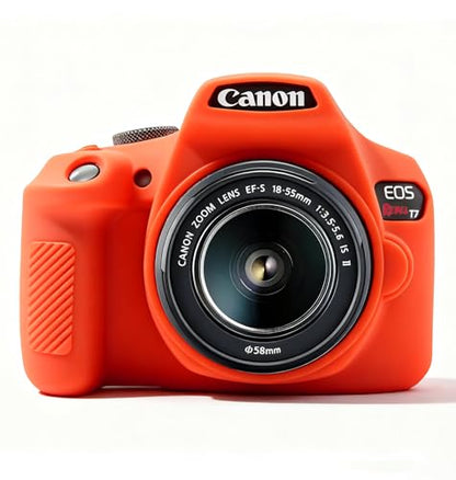 Case for Canon EOS Rebel T7 Rebel T6 Camera, Soft Silicone Rubber Protective Camera Case Cover Accessories, Lightweight, Anti-Scratch with Button Marking for EOS Rebel T7 T6 (Red) - color: Red