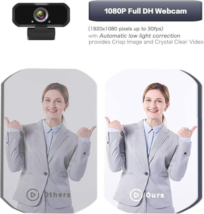 USB-C 1080P Webcam Compatible with Switch 2/ PC - Streaming Camera for Zoom/Teams/Skype, Plug&Play PC/Mac/Laptop - color: Black-USB C