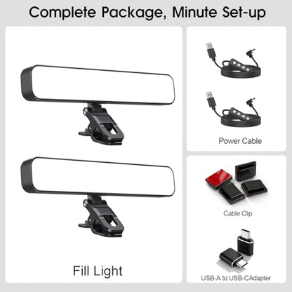 ALTSON 16W 2PCs Video Conference Lighting, LED Streaming Light Clip-On, Zoom Lighting for Computer Monitor Webcam Laptop, Desk Ring Light for Video Recording Podcast, Eye-Caring&360° Rotary Backlight