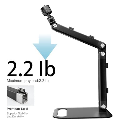 Adjustable Desktop Microphone Stand, Microphone Arm Mic Stand for Fifine AM8, K669B, Blue Yeti, HyperX QuadCast, SoloCast & AT2020, Studio Webcams Recording/Podcasting/Streaming