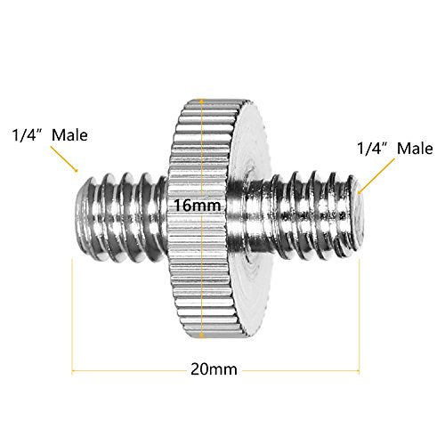 22Pack ChromLives Camera Screw Adapter 1/4 to 1/4 Screw to 3/8 Tripod Adapters Converter Brass Screws Spigot Mount Set for Camera Tripod Monopod Ballhead Flash Light,Combo Pack - color: 22Pcs Camera Screw