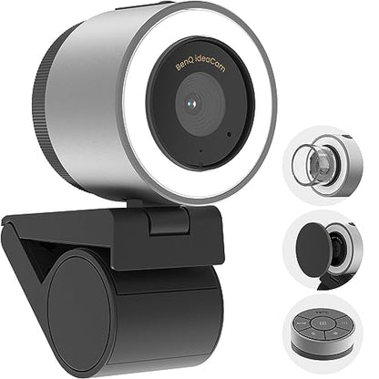 BenQ Camera ideaCam S1 Pro Webcam Document Camera 15x Zoom Built-in Ring Light Handheld 8 Megapixel Live Demonstration Remote Meeting Noise Cancelling Microphone EnSpire Auto Focus - style: ideaCam + 15X Macro Lens + EnSpire Control Puck