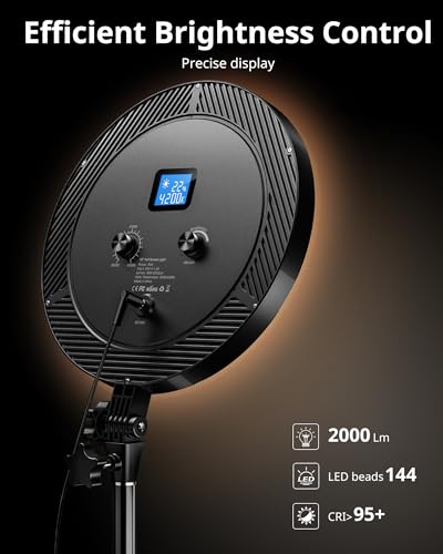 UBeesize Professional Ring Light with Stand, Phone Holder & Remote – 6500K Full-Screen LED Lighting for Makeup, Photography, Studio, Barber, and Live Streaming