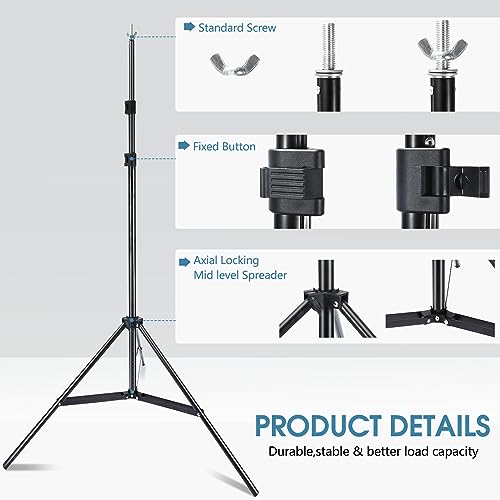 Photo Video Studio 10x7Ft (WxH) Adjustable Background Stand Backdrop Support System Kit with Carry Bag