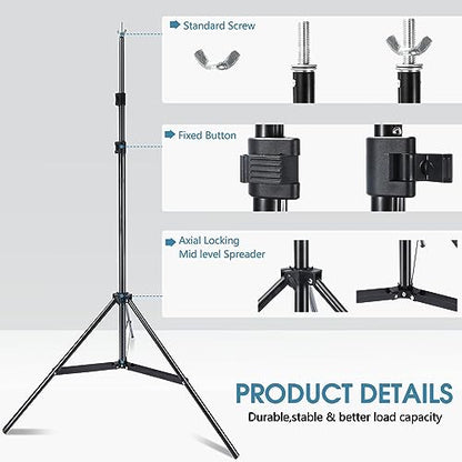 Photo Video Studio 10x7Ft (WxH) Adjustable Background Stand Backdrop Support System Kit with Carry Bag
