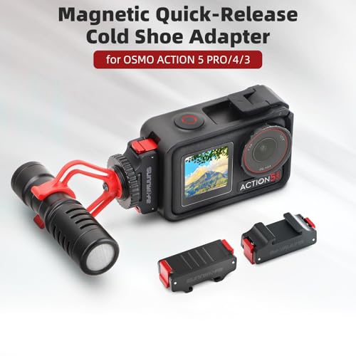 Osmo Action Cold Shoe Expansion Kit, Osmo Action 5 Pro Accessories, Camera Magnetic Adapter Mount Compatibility for DJI Osmo Action 5 Pro, Osmo Nano, Osmo Action 4, Osmo 360