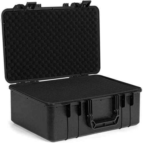 17.5 inch HardShell Carrying Case,Water-resistant & Storage Box with Customizable Foam,Portable Protective Box for Microphone,Recorder,Electronics,Tools,Cameras,Equipment and More,17.5 x 10.5 x 5.8 in - size: 17.5" x 10.5" x 5.8"
