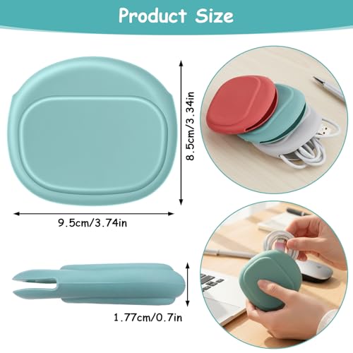 3 Pcs Silicone Headphone Organizer Mini Wired Headphone Organizer Data Cable Storage Case Portable Silicone Pouch Key Box for Storing Earbuds Flash Drive Keys(Red-Grey-Green)