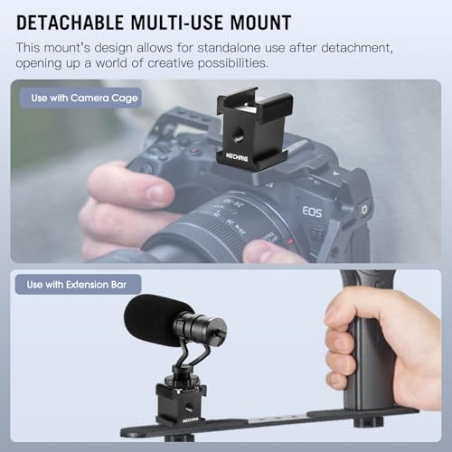 Triple Cold Shoe Mount Cold Shoe Adapter, Aluminum Camera Hot Shoe Extension Bracket with 3 Port Cold Shoe Mounts for Camera Cage Flash LED Light Monitor Microphone (62028)