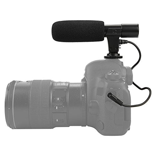 Camera Microphone, Lightweight Portable Condenser Microphone with Windsheid for Camera Camcorder