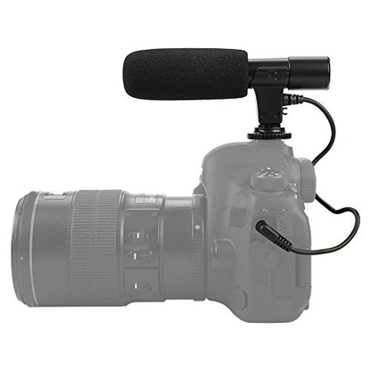 Camera Microphone, Lightweight Portable Condenser Microphone with Windsheid for Camera Camcorder