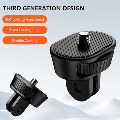 VRIG Tripod Mount Adapter, Plastics Camera Tripod Adapter 1/4"-20 Conversion Adapter Mounts Compatible with GoPro Hero Max/ Insta360 X5 X4 X3/ DJI Osmo 360 and Other Standard 1/4 inch Accessories - style: Gopro Adapter to 1/4 Screw