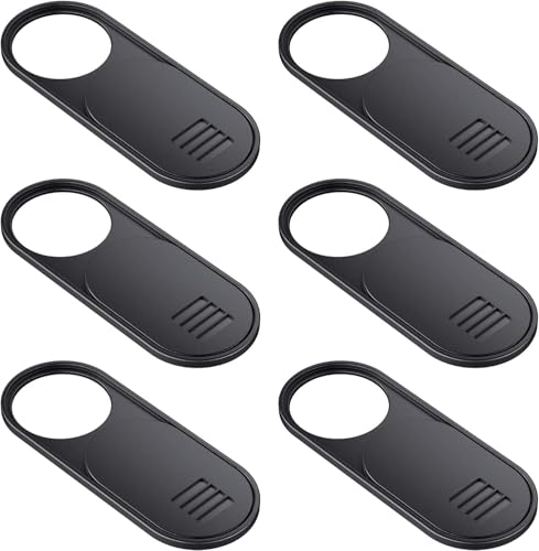 Yilador Laptop Camera Cover Slide Cute, Ultra Thin Webcam Cover for iPhone iPad MacBook Pro Computer iMac Cell Phone PC Accessories, Camera Blocker Slider, Great for Privacy (6*Big Black) - color: 6*Big Black