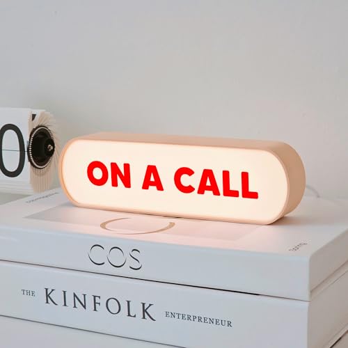 ON A CALL Sign Light Box, Do Not Disturb Meeting In Progress Indicator Lamp, Video Conference, Zoom, Webcam Live Streaming, Gaming Room Decor, USB Powered Warning Light