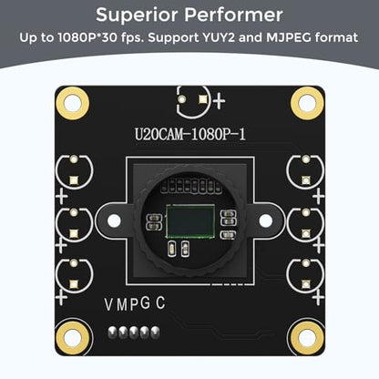 1080P USB2.0 UVC Camera, 130° Wide Angle Camera, Plug & Play for PC, Raspberry Pi, Jetson Nano and SBCs. Support Windows, Linux, Android and Mac OS.