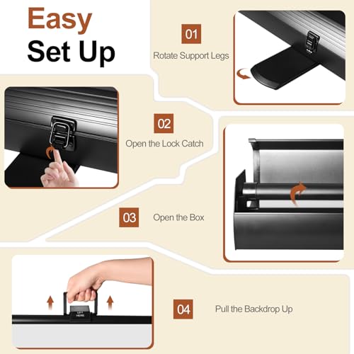 White Backdrop Screen, Collapsible Chroma Key Retractable Photo Background | 74 x 76in Portable Chromakey Panel, Wrinkle Resistant, Pull Up, Video Conference, Live Game, Streaming, Photographic Studio - color: White, size: 74 x 76in