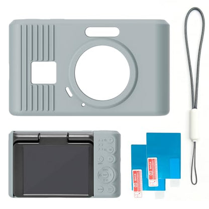 Case for Kodak PIXPRO C1 accessories,Soft Silicone Protective Case,Comes with 2 Screen Protectors and 1 Wrist Strap - Grey - color: Grey