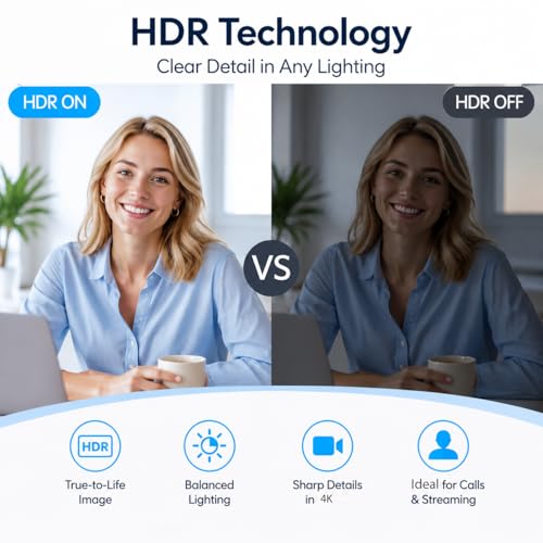 Angetube 4K Webcam with AI Tracking, 100°Wide Angle, Remote Control 4K Web Camera/10X Digital Zoom,1080P 60fps Web cam with HDR/Dual Noise Cancelling Mics for Video Calls/Meetings/Streaming/Skype/Zoom
