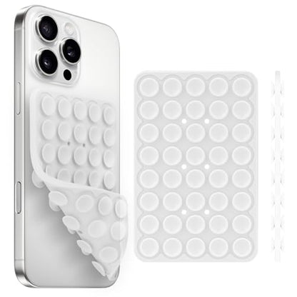 Yojaro Silicone Suction Cup Phone Case Mount Double Sided, Phone Accessories Hands-Free Strong Grip Holder for Selfies and Videos, Silicon Phone Stand for iPhone and Android Translucent - color: Translucent