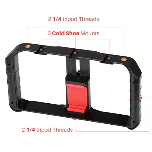 Ulanzi U Rig Pro Video Rig for iPhone, Phone Stabilizer Rig w Triple Cold Shoe Mount,Phone Tripod Mount for iPhone 16 15 14 13 12 11 Pro Max XS Max X 8 plus OnePlus 7 Pro Samsung Google Pixel Vlogging