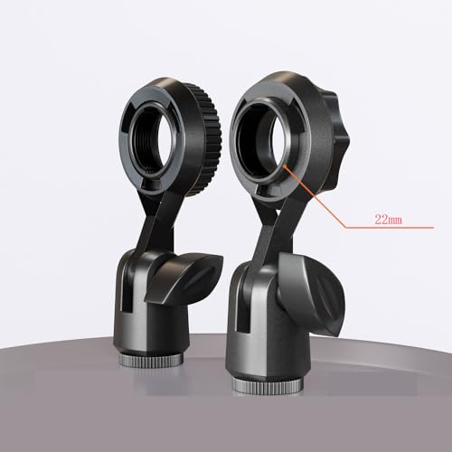 2 Pack Condenser Microphone Clip Holder with 7/8'' Thread Mount Condenser Mic Holder Adapter for Cardioid Diaphragm Studio Condener Microphones Stand Recording Streaming Vocal Mic Boom Arm
