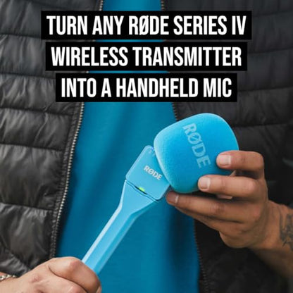 RØDE Interview GO Handheld Adaptor for RØDE Wireless Microphones (Blue) - color: Blue
