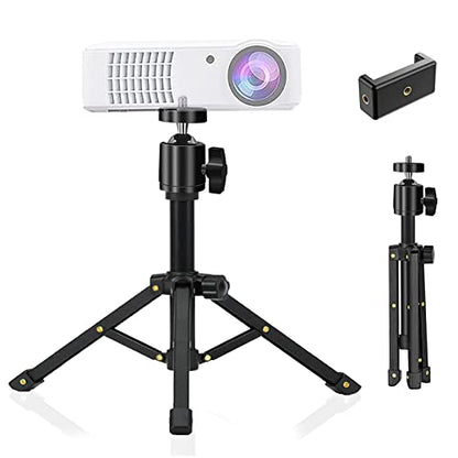 JCWINY Mini Projector Stand, All Metal Mini Tripod Desktop Tabletop Stand Compact Desk Tripod for Mini Projector, Logitech Webcam, iPhone, Camera, Smooth 4, Osmo Mobile, Vimble 2