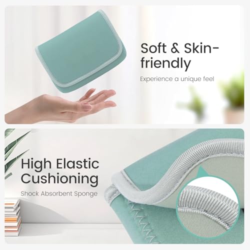 LENTION Mint Green Neoprene Tech Pouch, Portable Travel Organizer for MacBook Power Adapter, Power Bank, Charger, Cable & Small Electronics - color: Mint Green