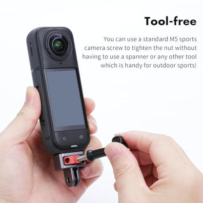 SEASKY AC01 1/4"-20 Action Camera Mount Adapter Tripod Conversion Accessory All Metal Aluminum Alloy for Insta360 X5/X4/X3/X2 for DJI OSMO 360 Gopro Max 2 Sports Camera Accessories