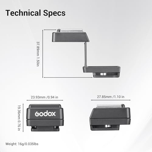 Godox FS-R Single Contact Foldable Flash Bracket, Anti-Collision Riser for Godox MF12/MF-12 & Other Single Contact Mini Flash, Max Load 78g, Foldable Design for Portable Macro Photography - size: Godox FS-R