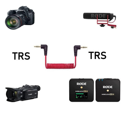 3.5mm TRS to TRS Patch Cable Cord Wire for Canon, Nikon & Other Cameras with 3.5mm Mic Jack, Compatible with Rode VideoMicro, Wireless GO II, Movo, GoPro Pro with Mic Adapter & Other External Mics
