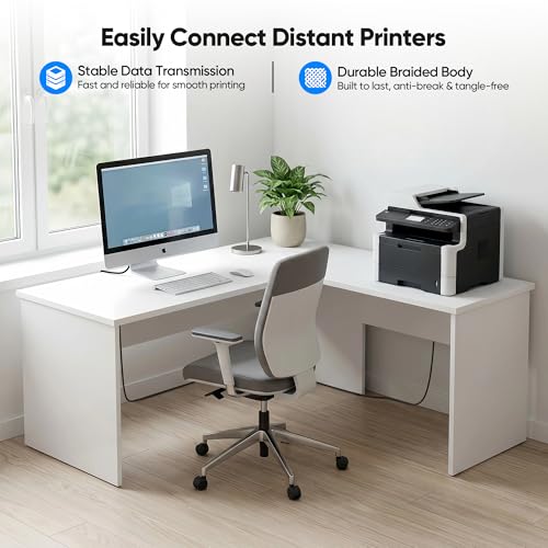 USB Extension Cable Long 20 FT, USB 3.0 Extender Cable 5Gbps Data Transfer and Charging Supported, 20FT USB Male to USB Female Cable for Printer, Scanner, Webcam, Keyboard, Mice, USB hub and Other - size: 20FT