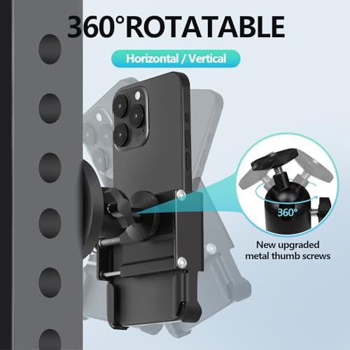 Vinkqiado Gym Magnetic Phone Holder, All Metal Magnet Base Phone Mount for Gym Equipment, Tractor, Refrigerator, Forklift, or Any Ferrous Metal Surface, Compatible with All Smartphones - size: 66mm Base