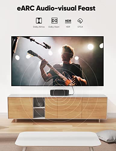 Highwings 8K60HZ HDMI Fiber Optic Cable 2.1 75FT Long, Unidirectional 48Gbps High Speed HDMI Cord 4K120Hz HDCP Compatible for PS5 DVD Player - size: 75 feet