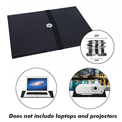 Laptop Projector Tray Holder, Laptop Notebook Projector Tripod Stand Plat-Form Pallet for 1/4' Screw Tripod Stand Mount(Size:24x34cm)