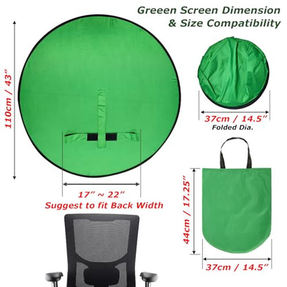 Cosmos 1 Pc Green Screen Backdrop 43 in / 110 cm Diameter Foldable Portable Photography Background Green Screen Chroma Key Backdrop for Photography Photo Video Studio, Live Streaming, Video Meeting - color: Green Screen