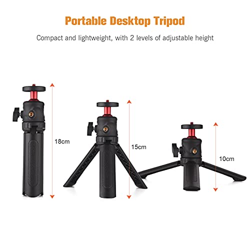 Andoer Multifunctional Smartphone Video Kit Including Universal Phone Tripod Mount with Dual Phone Holders 4 Cold Shoe Mounts + Desktop Tripod for Vlog Live Streaming Oline Video Teaching Meeting