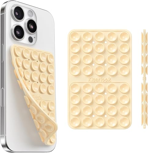 Klearlook Silicone Suction Cup Phone Case Mount Double Sided, Sticky Phone Grip for 6.1-7.2 inch Phones, Phone Accessories Hands-Free Strong Grip Holder for Selfies and Videos, Baby Yellow - color: Baby Yellow