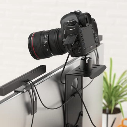 HumanCentric DSLR Monitor Mount Small, Desk Camera Mounting, Light Webcam, Microphone Shelf for Monitor VESA Arm, Replace Clamp Tripods, 100x100mm Patterns, Aluminum, Hardware Included - size: Small Shelf